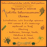 Beginners Course to Lalitha Sahasranama Classes, Panchami Trust, Lalithakrama